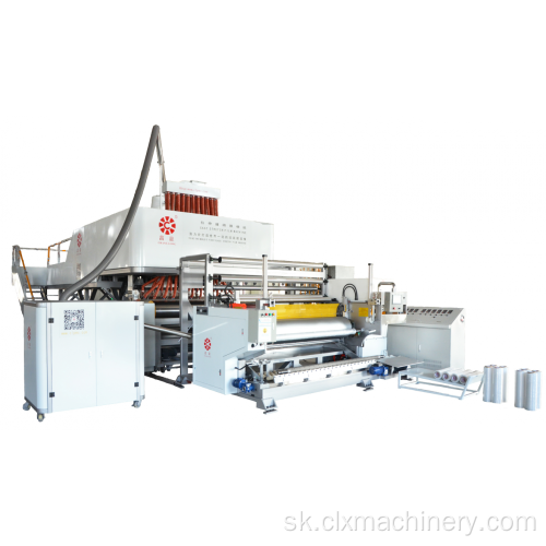 Stroj na výrobu vytiahnuteľnej fólie na koextrúziu